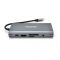 
					Хаб-конвертор VEGGIEG TC10-U Type-C (тато) на Type-C (мама) + USB3.0 * 3 (мама) + HDMI (мама) + VGA (мама) + SD / TF + RJ45, 10 см, Silver, Box