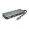 
					Хаб-конвертор VEGGIEG TC12 Type-C (тато) на Type-C (мама) + USB3.0*4(мама) + HDMI*2(мама) + VGA(мама) + SD/TF + RJ45, 10 см, Silver, Box