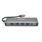 
					Хаб-конвертор VEGGIEG TC12 Type-C (тато) на Type-C (мама) + USB3.0*4(мама) + HDMI*2(мама) + VGA(мама) + SD/TF + RJ45, 10 см, Silver, Box