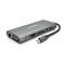 
					Хаб-конвертор VEGGIEG TC11-S Type-C (тато) на Type-C(мама) + USB3.0*3(мама) + HDMI(мама) + jack3.5(мама) + SD/TF + RJ45, 10 см, Silver, Box