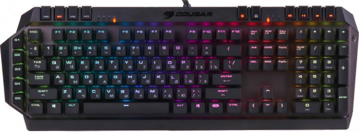 Клавіатура  Cougar 700K EVO ігрова механічна Cherry MX Red, RGB-підсвітка, USB, audio jack