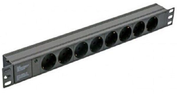 Фільтр мережевий Kingda 19" на 8 розеток роз'єм С14 без шнура KD-GER(16)N1008WKPB19A-C14