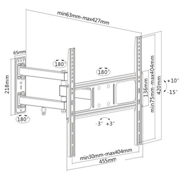 Кронштейн ITech PTRB-5ES 32" - 55"; до 35 кг; VESA: 200x200,400x200,300x300,400x400 мм