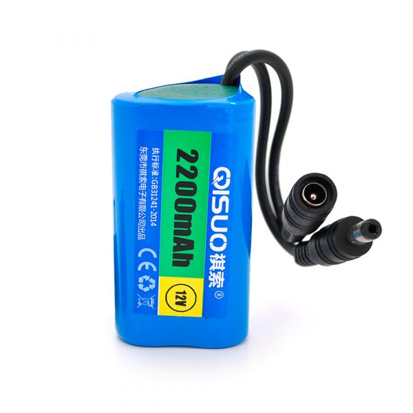 
					Акумуляторна батарея літієва QiSuo 12V 2.2A з елементами Li-ion 18650, DC5.5x2.1, (37x37x70mm)