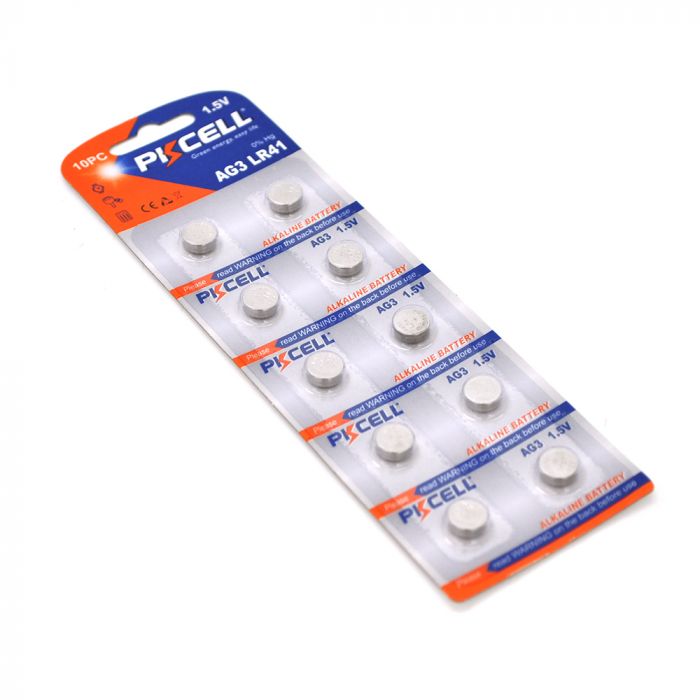 
					Батарейка лужна PKCELL 1.5V AG3, 10 штук в блістері ціна за блістер, Q
