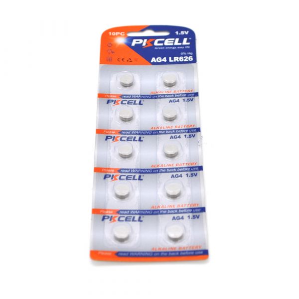 
					Батарейка лужна PKCELL 1.5V AG4, 10 штук в блістері ціна за блістер, Q