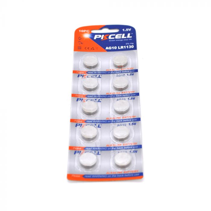
					Батарейка лужна PKCELL 1.5V AG10, 10 штук в блістері ціна за блістер, Q