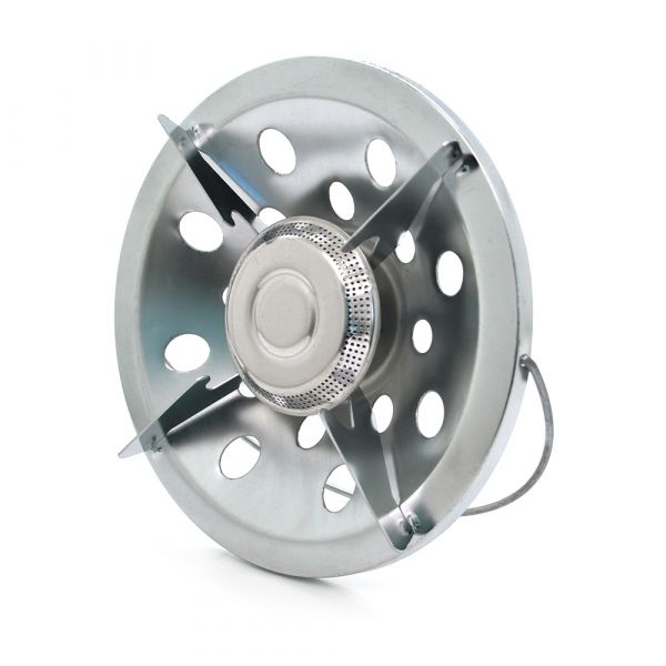 
					Пальник для газового балону, діаметр пальника: 80 мм, товщина: 0,8 мм вага: 435 г латунь з'єднання: W21.8