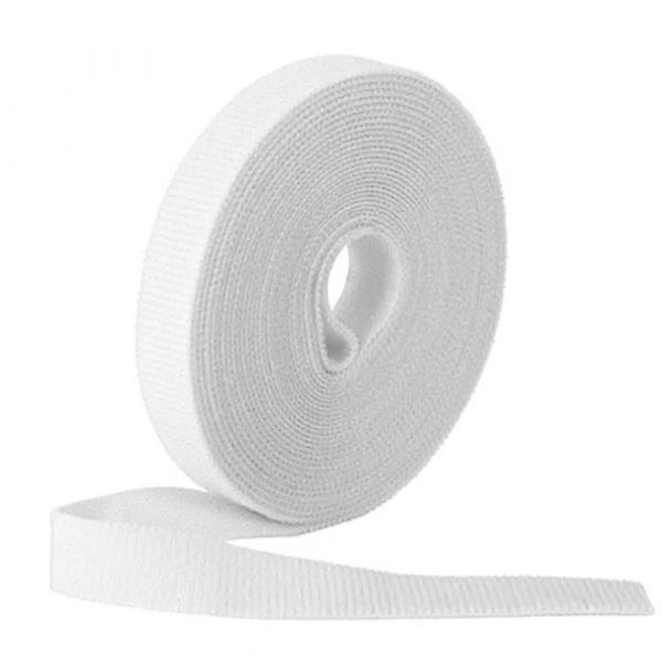 
					Стяжки на липучці ширина 10мм, рулон 45м, білі, ціна за рулон