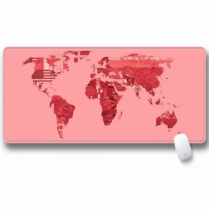 
					Килимок 300 * 700 тканинної Карта світу з бічної прошивкою, товщина 2 мм, колір Pink, Пакет