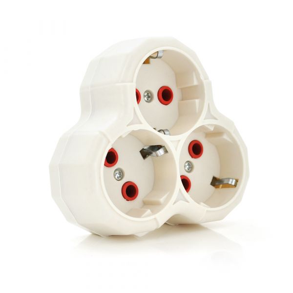 
					Розетка трійник з заземленням AK303 Light, White, Q12