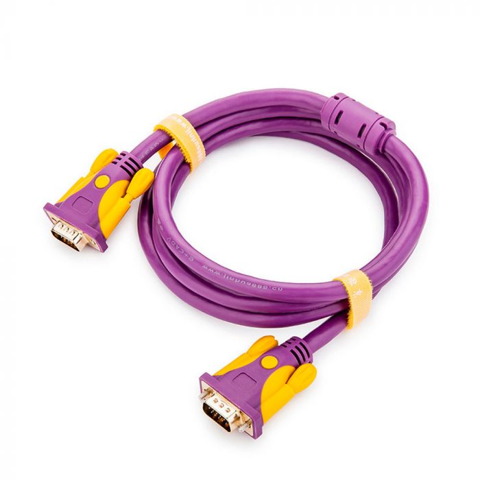 
					Кабель JH-VGA39 VGA 3+9, 3,0m, male to male (тато-тато), 1 ферит, purple, Пакет