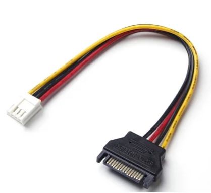 
					Перехідник живлення SATA => 4pin (малий), 0.2m, Пакет