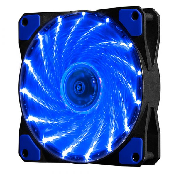 
					Кулер корпусний 12025 DC sleeve fan 4pin - 120 * 120 * 25мм, 12V, 1100об / хв, 15LED, Blue