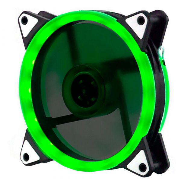 
					Кулер корпусний 12025 DC sleeve fan 3pin + 4pin - 120 * 120 * 25мм, 12V, 1100об / хв, Green, двосторонній