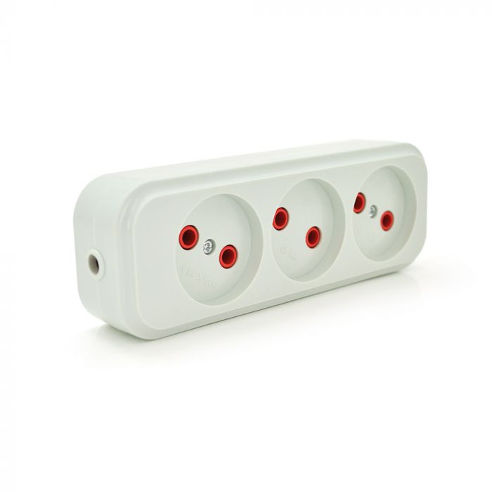 
					Блок розеток для подовжувача 220V TMBR-3W, 3 гнізда без заземлення Q200