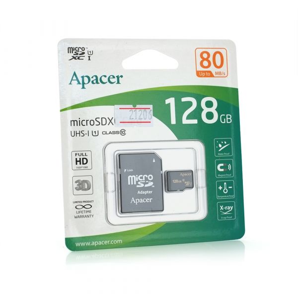 
					Карта пам'яті Apacer microSDHC Class 10 UHS-I, 128GB