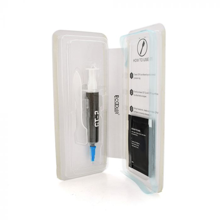 
					Паста термопровідна PCcooler GT2 4g, шприц, Grey,> 9.8,0W / m-K, <0.006 ° C-in² / W, -50 ° ≈180 °, В'язкість -85K cPs, Box