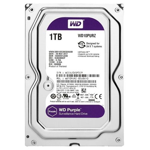 
					Жорсткий диск Western Digital Purple 1TB 64MB 5400rpm WD10PURZ 3.5 SATA III