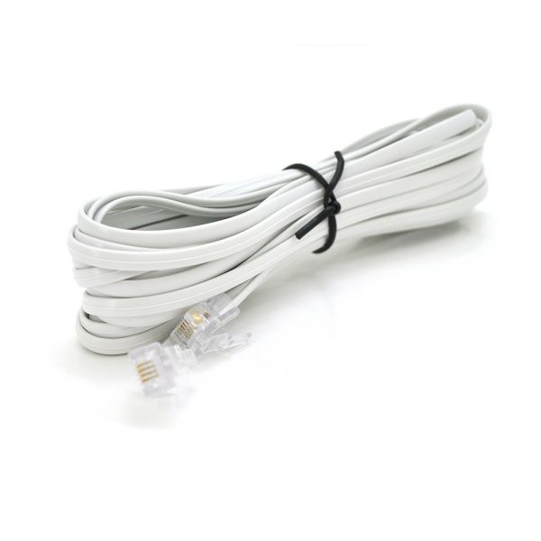 
					Патч-корд телефонний, RJ11, 2,0m, білий