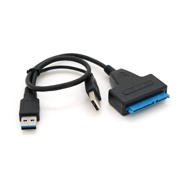 
					Кабель Usb 3.0 AM + USB 2.0 to SATA black 0.1m для HDD / SSD дисків