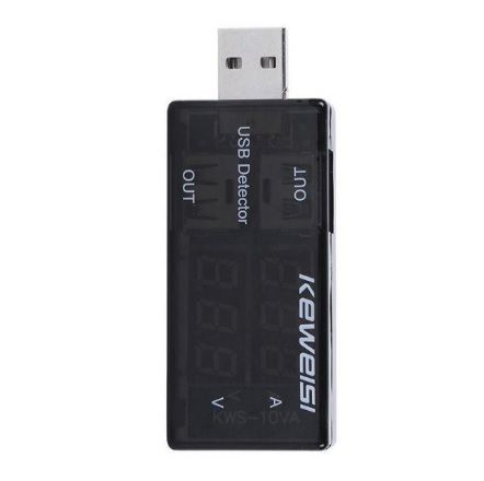
					USB тестер Keweisi KWS-10VA напруги (3-8V) і струму (0-3A), Black