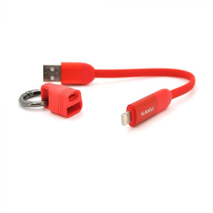 
					Кабель iKAKU KSC-324 JIANCHONG fast charging data cable (TYPE-C to Lightning), Red, довжина 0.2м, 3,2А, BOX