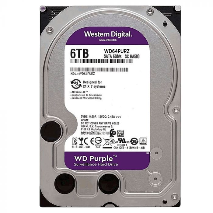 
					Жорсткий диск Western Digital Purple 6TB 5400rpm 64MB WD63PURZ 6Gb/s