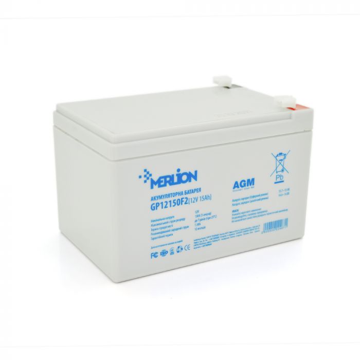 
					Акумуляторна батарея MERLION AGM GP12150F2 12 V 15 Ah ( 150 x 98 x  95 (100) )  Q6