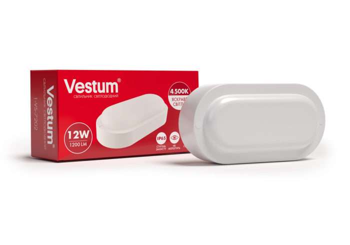 Светильник ЖКХ LED 12W овал 4500K 220V Vestum