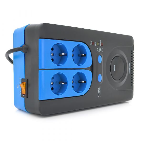 
					Стабілізатор напруги релейный Green Wave Winchester 500VA (350Вт), 4xShuko, DC140-260V, AC220±8%, BOX, Q4