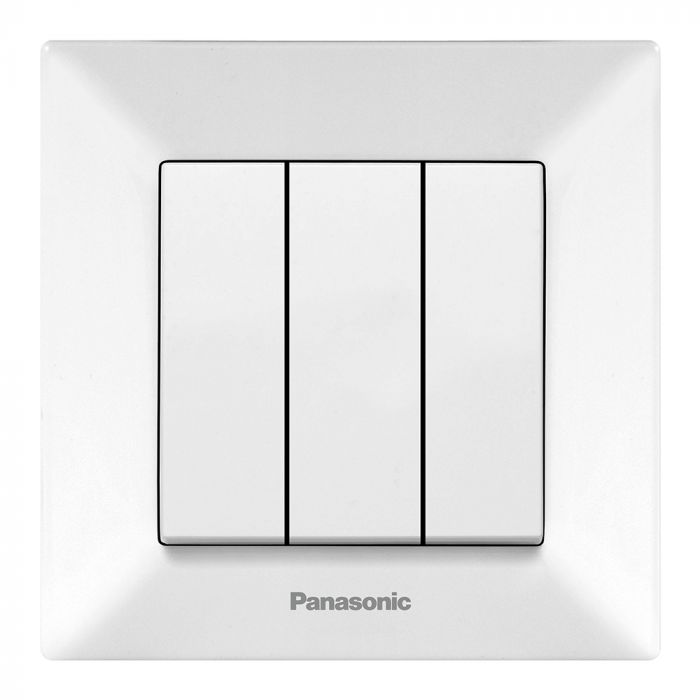 
					Вимикач Panasonic Arkedia Slim трьохклавішний, білий