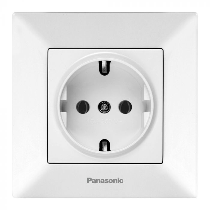 
					Розетка Panasonic Arkedia Slim із заземленням, швидкий монтаж, біла