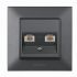 
					Розетка Panasonic Arkedia Slim комп'ютерна подвійна RJ45 CAT5e, димчаста