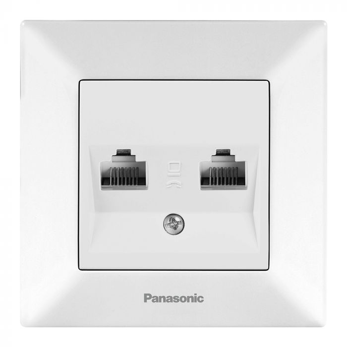 
					Розетка Panasonic Arkedia Slim комп'ютерна подвійна  RJ45 CAT5e, білий