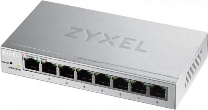 Комутатор ZYXEL GS1200-8 (8xGE,метал, настільний, безшумний, WebSmart)
