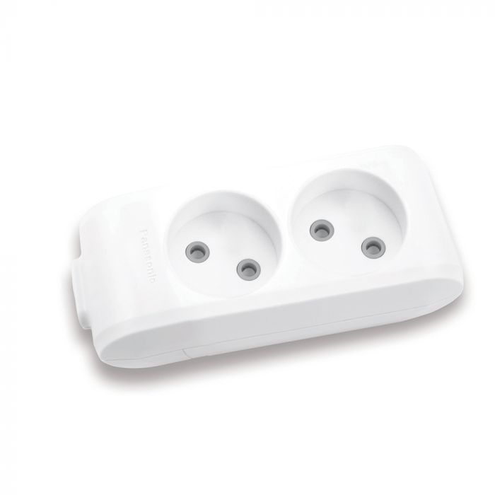 
					Колодка Panasonic X-tendia 2 гнізда, з захистними шторками, сіра