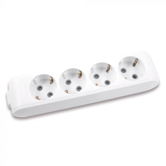 
					Колодка Panasonic X-tendia із заземленням 4 гнізда, з захистними шторками, сіра