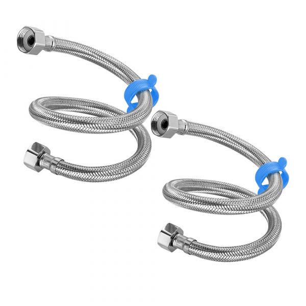 
					Комплект шлангів для води з нерж. сталі для підключення змішувача, 0,3м, Silver, Blister-box