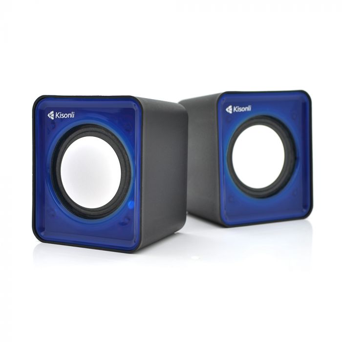 
					Колонки 2.0 Kisonli V310 для ПК і ноутбука, USB + 3.5mm, 2x3W, 20Hz- 20KHz, Blue, BOX, Q100