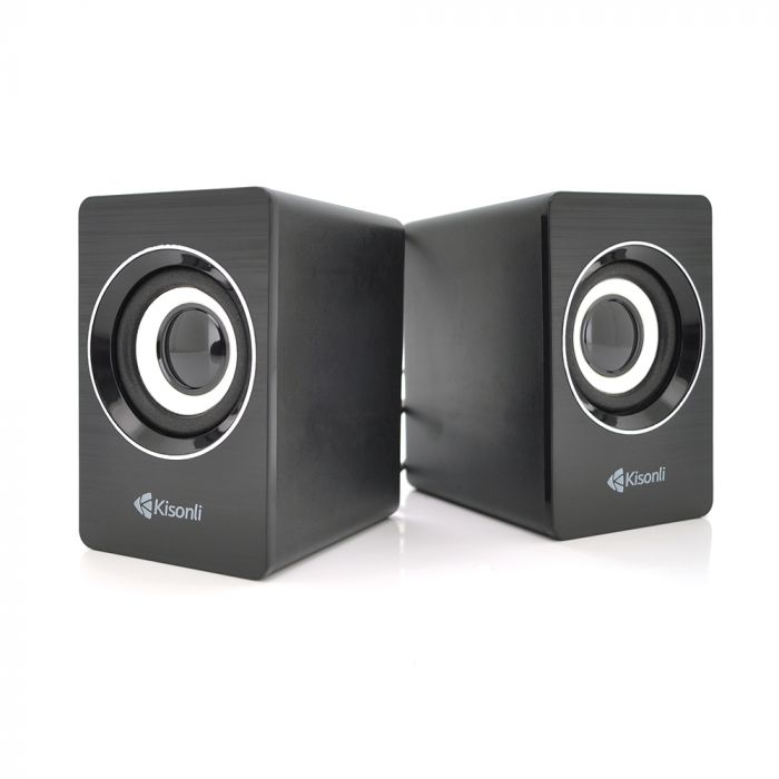 
					Колонки 2.0 Kisonli A-707, для ПК і ноутбука, USB + 3.5mm, 2x3W, 20Hz- 20KHz, Black, BOX, Q60