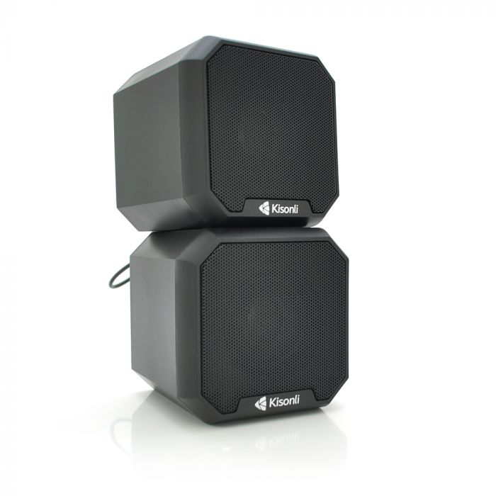 
					Колонки 2.0 Kisonli KS-02, для ПК і ноутбука, USB + 3.5mm, 2x3W, 20Hz- 20KHz, Black, BOX, Q50