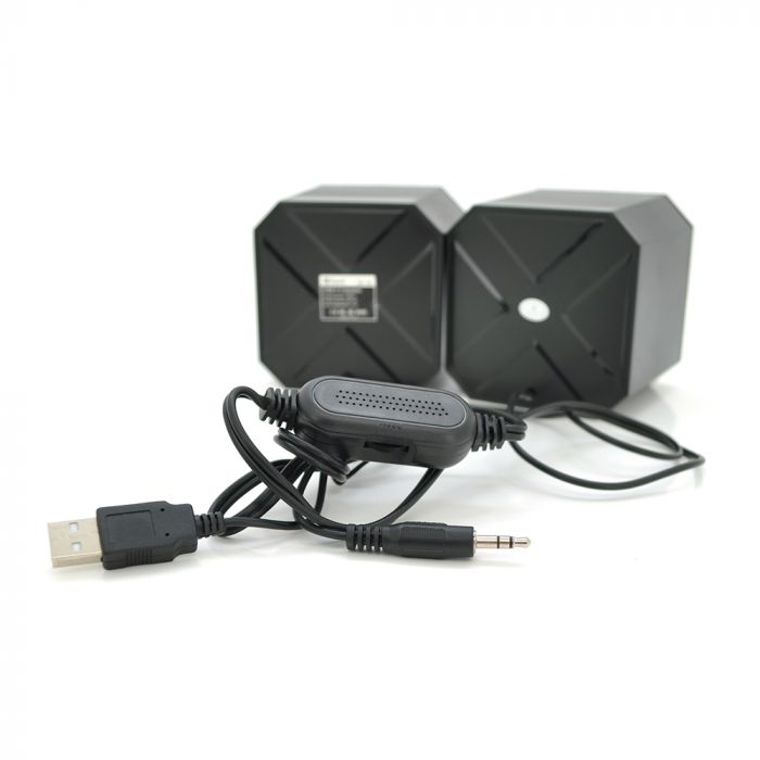 
					Колонки 2.0 Kisonli KS-02, для ПК і ноутбука, USB + 3.5mm, 2x3W, 20Hz- 20KHz, Black, BOX, Q50