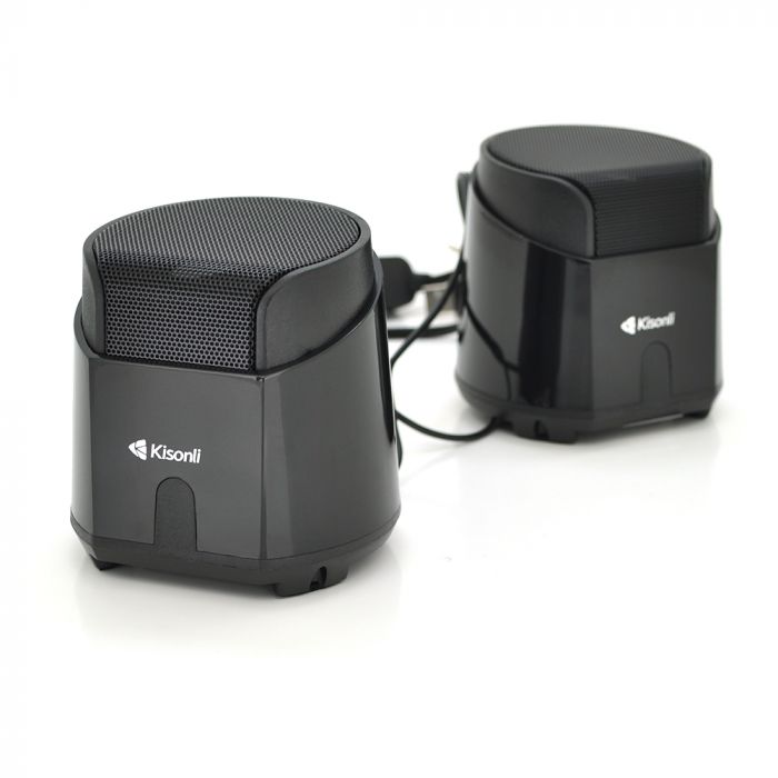 
					Колонки 2.0 Kisonli K500, для ПК і ноутбука, USB + 3.5mm, 2x3.5W, 20Hz- 20KHz, Black, BOX, Q50