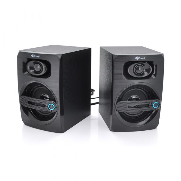 
					Колонки 2.0 Kisonli T-011 для ПК і ноутбука, USB + 3.5mm, 2x3W, 20Hz- 20KHz, Brown, BOX, Q30