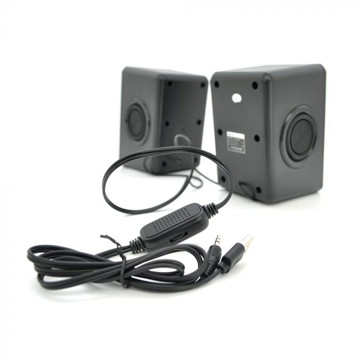 
					Колонки 2.0 Kisonli T-013 для ПК і ноутбука, USB + 3.5mm, 2x3W, 20Hz- 20KHz, з вбудованим підсилювачем, Black, BOX, Q40