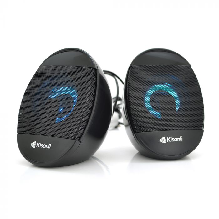 
					Колонки 2.0 Kisonli L-7070 для ПК і ноутбука, USB + 3.5mm, 2x3W, 20Hz- 20KHz, Black, BOX, Q50