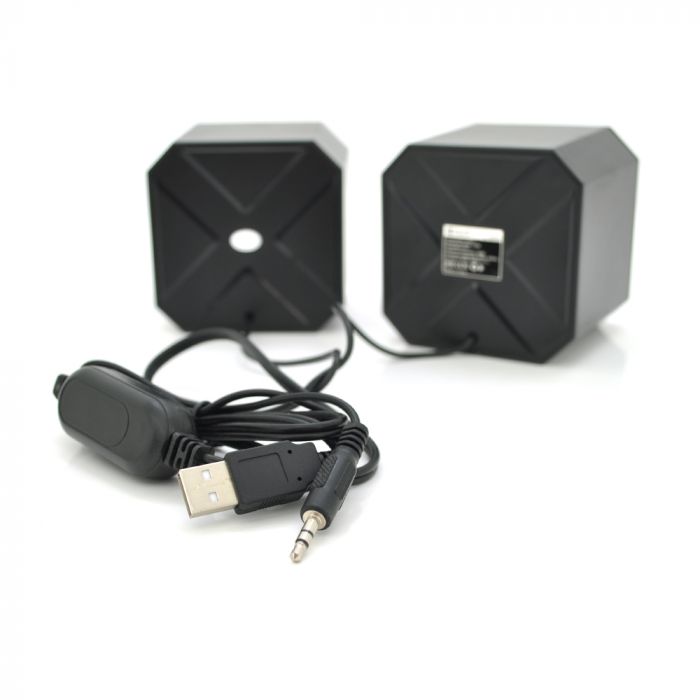 
					Колонки 2.0 Kisonli L-5050 для ПК і ноутбука, USB + 3.5mm, 2x3W, 20Hz- 20KHz, з підсвічуванням, Black, BOX, Q50