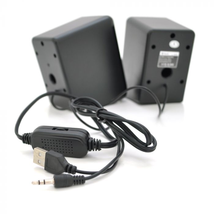 
					Колонки 2.0 Kisonli L-1010 для ПК і ноутбука, USB + 3.5mm, 2x3W, 20Hz- 20KHz, з підсвічуванням, Black, BOX, Q50