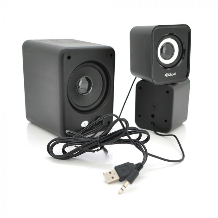 
					Колонки 2.1 Kisonli U-2900BT, для ПК і ноутбука, USB + 3.5mm, 5W + 2x3W, 20Hz- 20KHz, з сабвуфером, bluetooth, Black, BOX, Q40